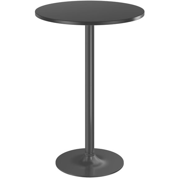 Bistro Pub Table Round Bar Height Cocktail Table for Home Bar, Small Round Bar Tables for Party, Dining Room, Living Room and Wedding, Metal Base MDF Top Obsidian, 40.6 Inch Height (1, Black-1)