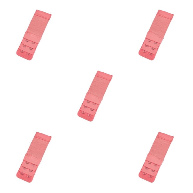 crativent Extension Strap Bra Extenders Breathable Buckle 2 Hooks Accessories Elastic Lengthened Clips Replacement 3 Rows watermelon red 5Set