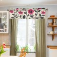 thumbnail image 3 of Yayeee Window Valance for Kitchen Farmhouse Rod Pocket Pink Flowers Short Curtain for Living Room, 3 of 6