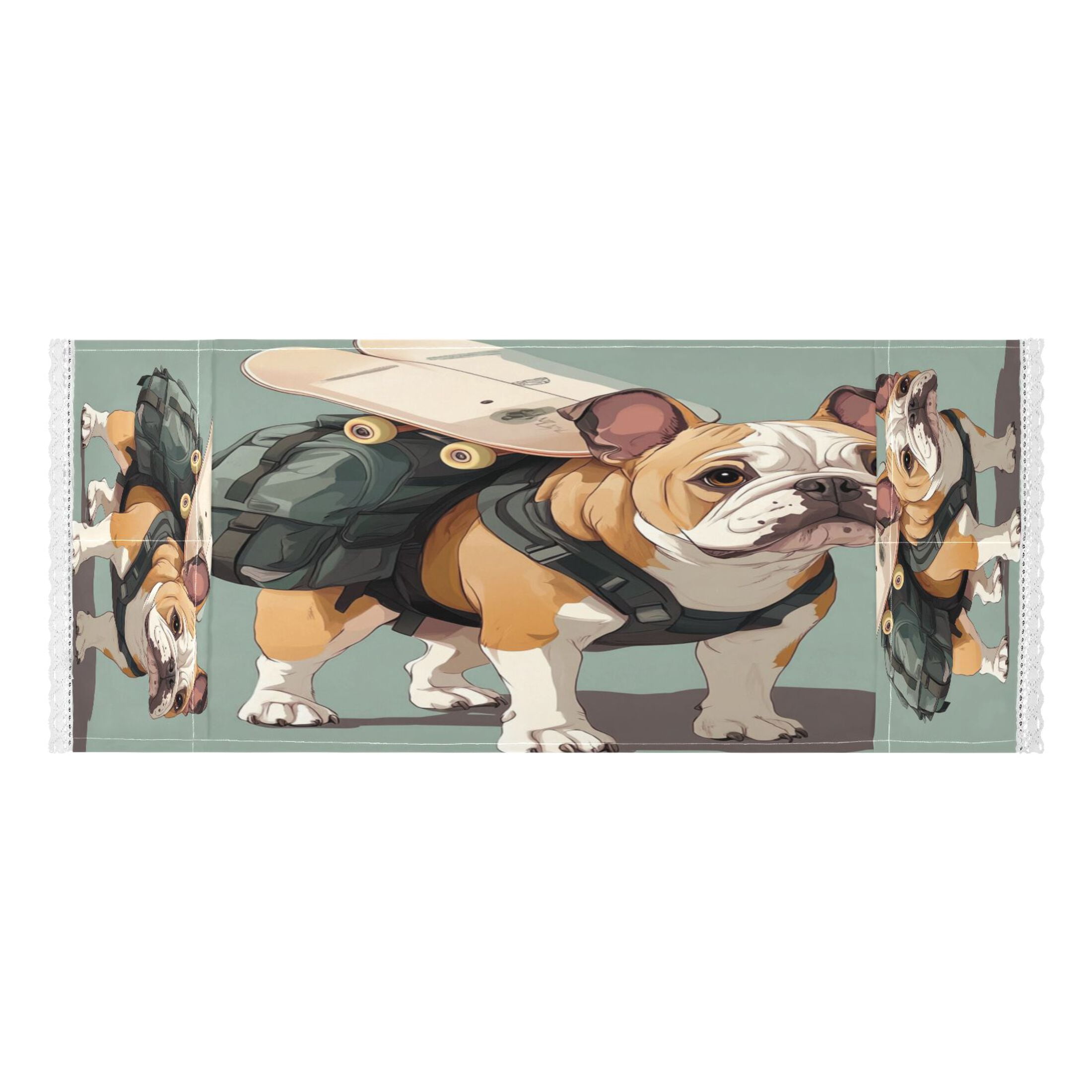 Bulldog Carrying SkateboardsWasher and Dryer Covers Dust-Proof and Oil Resistant Fridge Cover with 4 Storage Pockets Washing Machine Top Cover for Laundry Kitchen Home 51.2 x 22 In