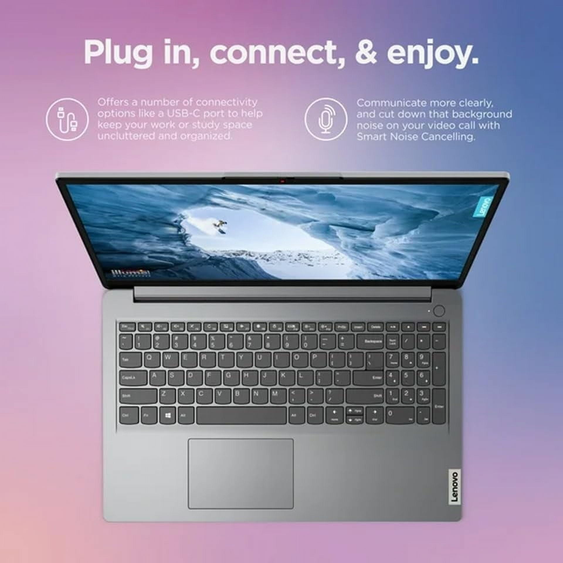 Lenovo Ideapad 1i 15.6" FHD Anti-Glare Business & Home Laptop, Intel Core i5-1235U Processor, 24GB DDR4 RAM, 512GB SSD Storage, Webcam, Wi-Fi, HDMI, Bluetooth, Windows 11, Cloud Grey, W/GaLiMu