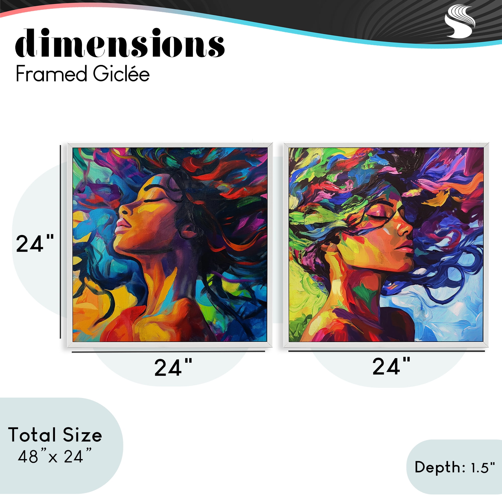 Stupell Industries Radiant Flow Of Colors 2 Piece White Framed Giclee Art Set, design by Svetlana Aleynikova