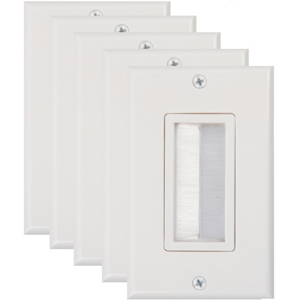 Buyer's Point Brush Wall Plate 5 Pack (White)