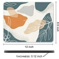 thumbnail image 7 of Mouse Pad, 12 x 10 in Thick Rubber Premium-Textured Non-Slip Stitched Edges Waterproof Square Mouse Mat with Cute Pattern for Gaming Work Computer Office, Larger, Abstract Art Leaves, 7 of 7