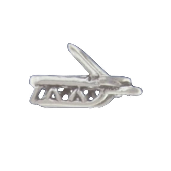 Sterling Silver 16" .8mm Box Chain 3D Snow Sled Sleigh Pendant Necklace