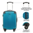 Jetstream 20inch Hardside Rolling Spinner Carry On Luggage, Teal