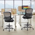 thumbnail image 2 of Atilioo Drafting Desk Chair, Ergonomic Home Office Chair with Lumbar Support, Flip-up Arms, Footrest, 360° Swivel, Height Adjustable, Black, 2 of 6