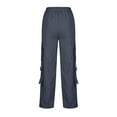 thumbnail image 5 of USNSM Plus Size Cargo Pants for Women Tummy Control Workout Pants Relaxed Fit Baggy Comfort Cargo Pants with Pockets Dark Gray XL, 5 of 6