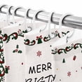 thumbnail image 5 of Merry Christmas Shower Curtain, 48" x 72", Green Black Xmas Tree Floral Border Waterproof Bathroom Curtain Washable Shower Curtain Set with 12 Hooks, 5 of 6
