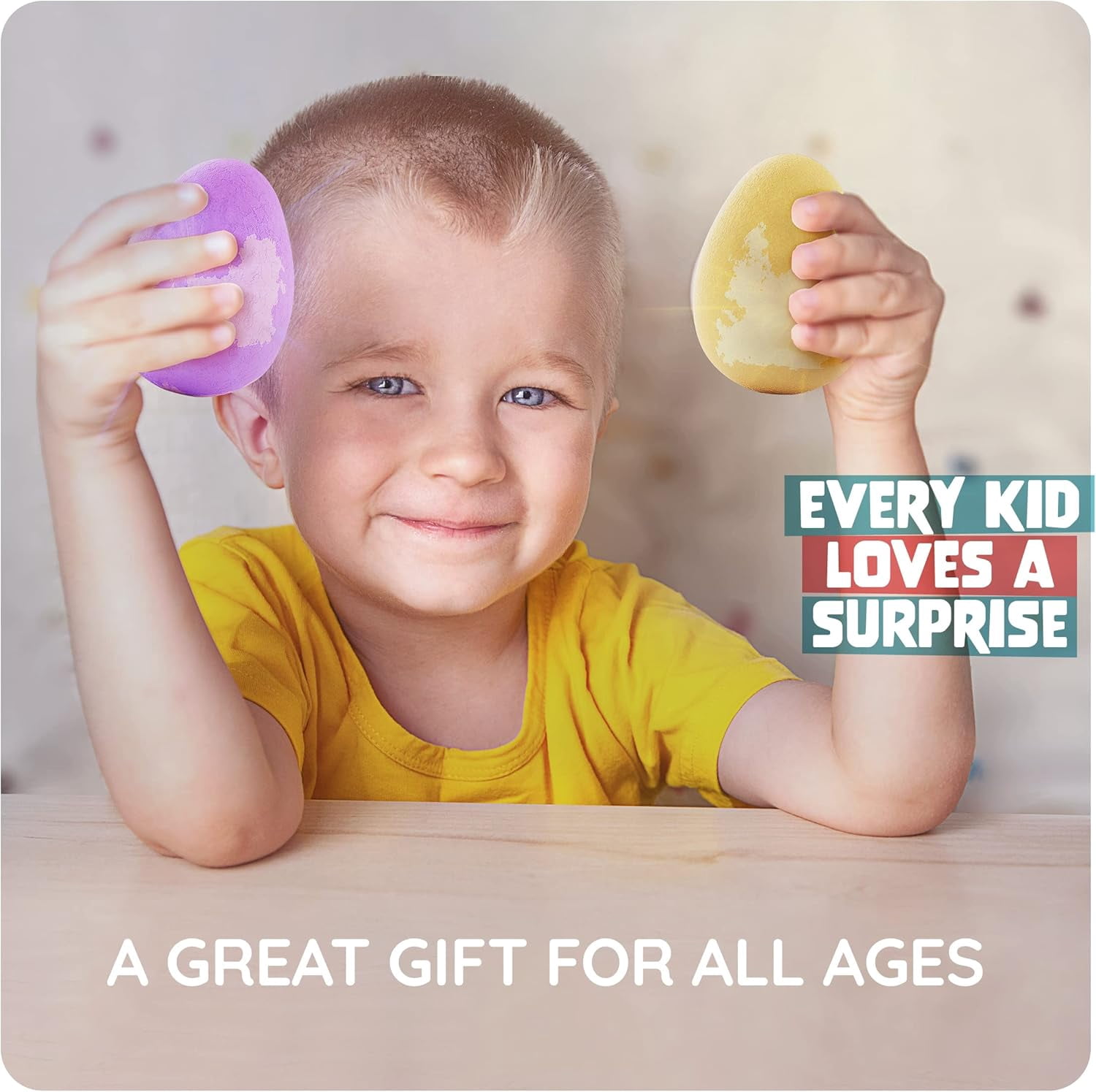 Dino Egg Bath Bombs for Kids, Easter Basket Stuffers, Bath Bomb with Surprise Inside, Dinosaur Toys for Boys and Girls Ages 6-8 Years Old