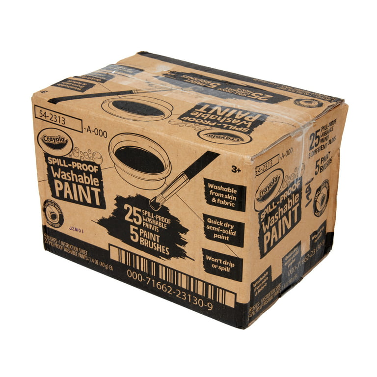 Spill Proof Washable Paints, 40mg, Assorted, 25 Jars - BIN542313, Crayola  Llc