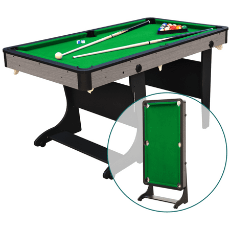 Airzone 5' Folding Billiard Table - Green Felt - Cues, Balls and Accessories (Best 8 Foot Pool Table)