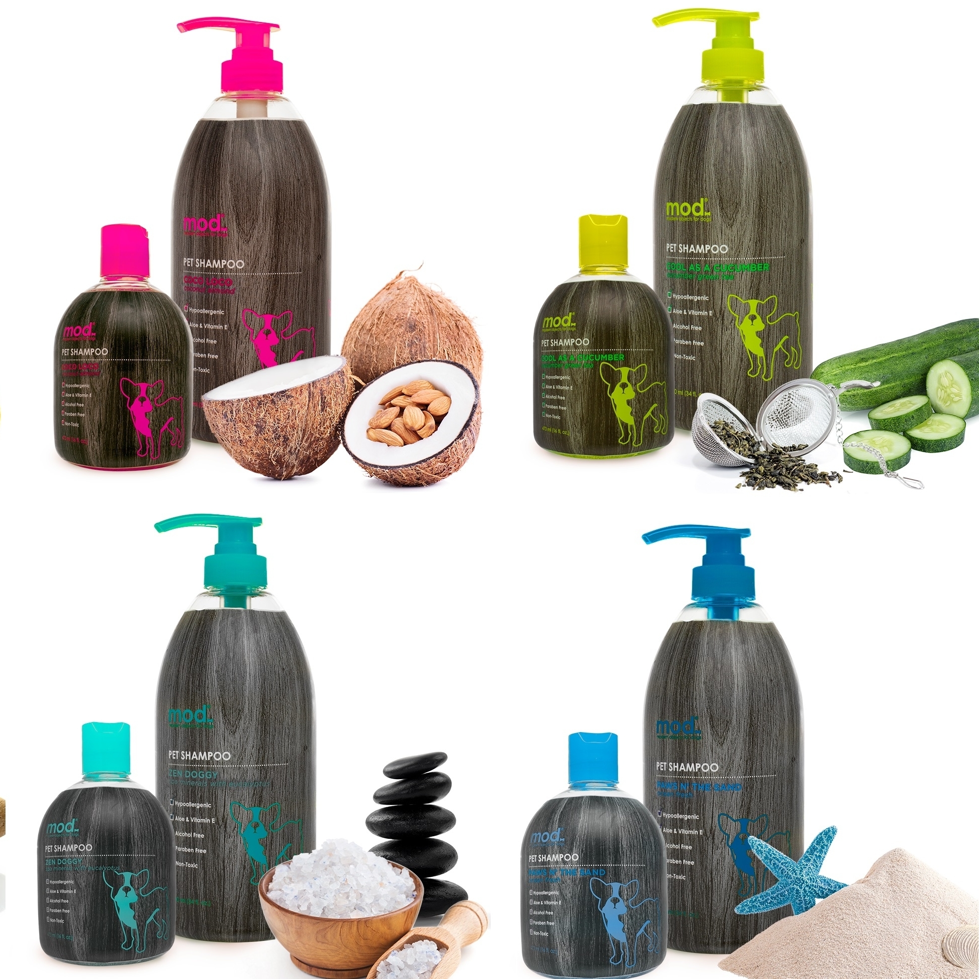 Hypoallergenic Mod Pet Shampoo with Aloe & Vitamin E for Dogs and Cats