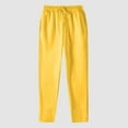 thumbnail image 2 of NOLDARES Wide Leg Pants Woman High Waisted Flowy Casual Baggy Trousers Pants Resort Wear Lounge Pants(Yellow,3XL), 2 of 3