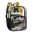 thumbnail image 2 of PVC Transparent Backpacks Clear Backpack for Travel and Outings Cats in Sunflowers Garden, 2 of 7