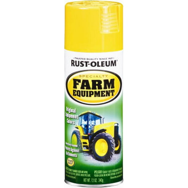 RustOleum Farm & Equipment Spray Paint, 12 Oz, John Deere Yellow