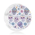 thumbnail image 3 of Round Glass Ashtray 8.5×3.5in Non-Bubble Anti-Rolling Edge Smooth Not Hurt Hands For Living Room Bedroom Work Hotel Office Car Festive Cute Sugar Skulls (4), 3 of 8