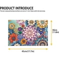 thumbnail image 5 of Reusable Table Place Mats 6 Pieces Set, Anti-Skid Oil-Proof Woven Vinyl PVC Heat Resistant Placemats for Home Indoor Dining Home Decorations, Blooming Flower Purple Yellow, 5 of 6