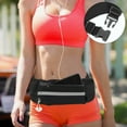 thumbnail image 4 of Riñonera deportiva transpirable para exteriores, con bolsillos, para teléfono móvil de 6 pulgadas, impermeable, para hombre y mujer, con tira reflectante multifuncional., 4 of 14