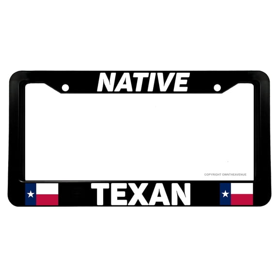 Native Texan TX Flag Car Truck License Plate Frame