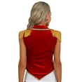 thumbnail image 3 of TiaoBug Women's Ringmaster Tailcoat Circus Role Play Costume Velvet  Sleeveless Tassel Steampunk Jacket Top Red 3XL, 3 of 7