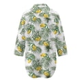 thumbnail image 5 of Xoenoiee Lemon Palm Leaves Print Swimsuit Coverup for Women Button Down Bathing Suit Side Split Beach Shirt Dress Long Sleeve Blouse Top with Chest Pocket, Size M, 5 of 7
