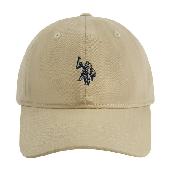 U.S. Polo Assn. Double Horseman Washed Twill Baseball Cap, Khaki, One Size Fits Most