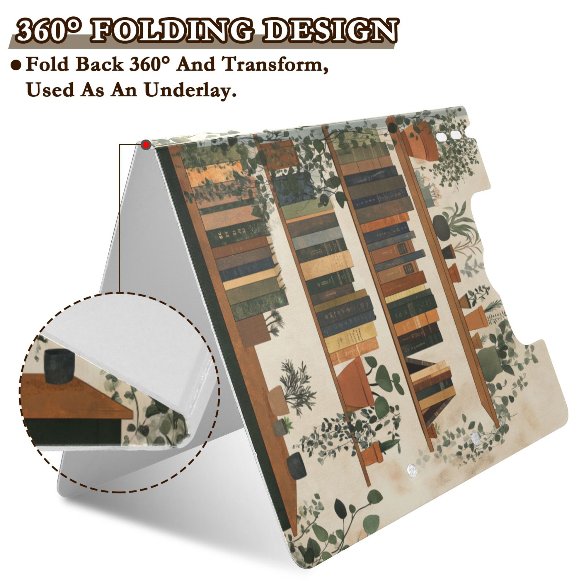 FORMRS A4 Clipboard Folder with Pen Holder Horizontal Foldable School Office Binder, Shelf Plants
