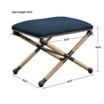 thumbnail image 3 of Uttermost Firth Small Fabric and Iron Metal Bench in Rich Textured Navy Blue, 3 of 7