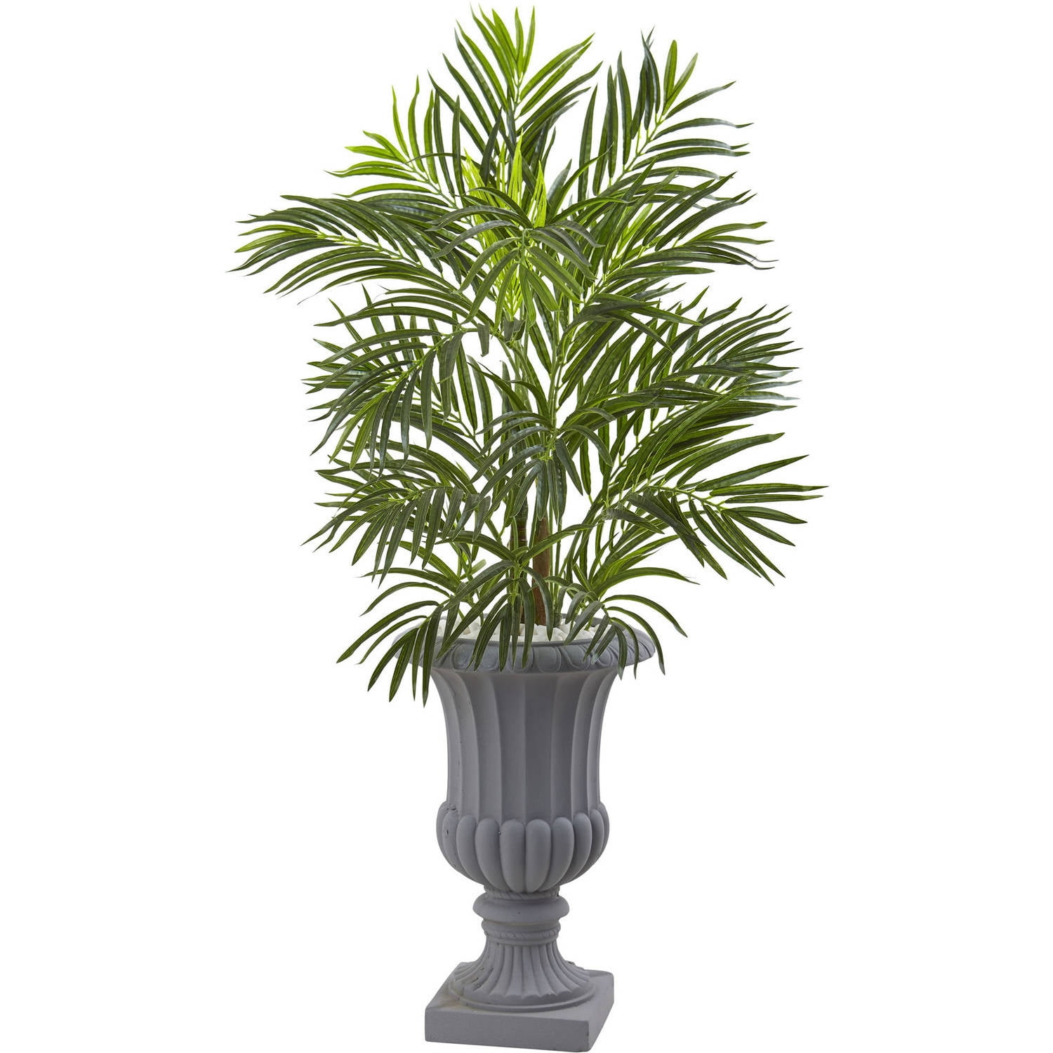 Nearly Natural 3.5' Areca Palm Tree with Gray Urn, UV Resistant, Indoor