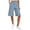 Blue, variant on Womens Long Shorts with Slits Pockets Drawstring Elastic Waist Linen Knee Length Summer Casual Sweat Short (L, Khaki)
