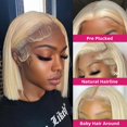 thumbnail image 2 of Peluca Bangxunk Blonde Bob 613 de cabello humano, densidad 200%, 35 cm, 2 of 9