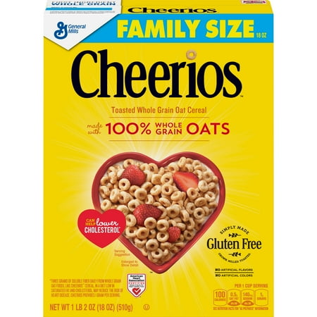 Cereal Dish - Cheerios Gluten Free Breakfast Cereal, 18 oz Box
