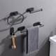thumbnail image 4 of Bewildely Toallero de baño montado en la pared, soporte de riel de acero inoxidable, colgador de abrigos, gancho autoadhesivo sin perforaciones para el Accesorios de baño Negro Bewildely HA066971-01, 4 of 6