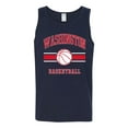 thumbnail image 2 of Wild Bobby City of Washington Basketball Fantasy Fan Sports Mens Tank Top, Navy, Small, 2 of 5