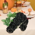 thumbnail image 4 of 1Pc Ornamental Artificial Rose Realistic Faux Silk Flower Reusable Fake Black Floral Decor for Indoor, 4 of 6