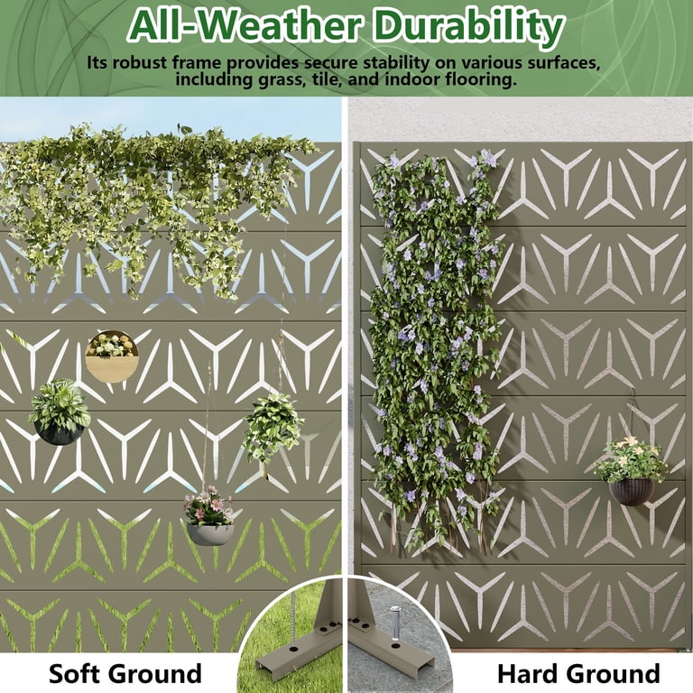 MAYEERTY 6-Panel Rectangular Olive Gray Galvanized Steel Outdoor ...