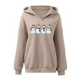 thumbnail image 3 of Cute Snowman Christmas Hoodies for Women 2025 Long Sleeve Holiday Graphic Hooded Sweatshirt Pullover Tops, 3 of 5