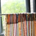 thumbnail image 3 of Namzi Boho Striped Tier Curtains with Tassels Cotton Rod Pocket Short Curtain Colorful Pattern Kitchen/Cafe Curtain, 1 Piece (YDAN, 35"x24"), 3 of 5