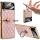 thumbnail image 1 of Funda de cuero de romboide compatible con Samsung Galaxy Z Flip 3 con anillo, carcasa protectora de galvanoplastia Aespa Afortunado Sencillez, 1 of 2