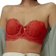 thumbnail image 4 of Ketyyh-chn99 Womens Bras 2023 Wireless Seamless Rib Bra Comfort Casual Style Red,80, 4 of 4