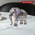 thumbnail image 5 of Rotating acrylic ornament featuring a translucent stained glass Indian jeweled white elephant reflecting rainbow light with an elegant sophisticated design and white background, 5 of 8