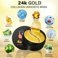 HERMOSAURA Under Eye Patches 24K Gold Eye Patch for Puffy Collagen Eye