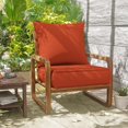 thumbnail image 6 of Snubbull Outdoor Deep Seat Cushion Set 24 X 24 X 6.5 inch Splash-Proof & Fadeness Patio Furniture Cushions，Removable Outdoor Couch Cushions with Hidden Zipper & Adjustment Staps, Orange, 6 of 8