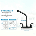 thumbnail image 6 of RV Kitchen Sink Faucet, 2 Handle Camper Kitchen Faucet, High Arc 360° Swivel Hot & Cold Faucet Fits 8 inch 2 or 3 Hole Sinks Non-Metallic Faucet for Camper, Laundry, Bar & RV Sinks, Matte Black, 6 of 8
