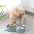 thumbnail image 2 of Comedero doble para perros y gatos, comedero de acero inoxidable para mascotas, estación de resina antiderrame, comedero para mascotas con bebedero automático., 2 of 5
