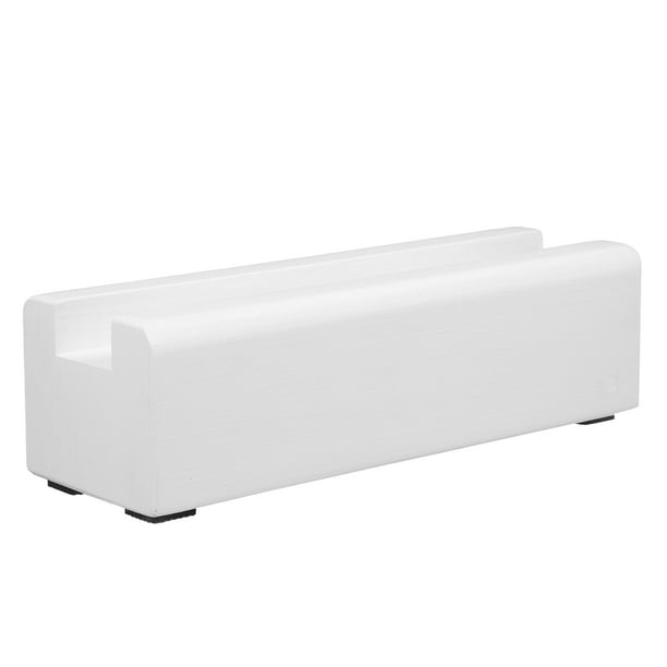 Soporte para espejo de cuerpo entero de 25 cm (10 pulgadas), de madera, con base antideslizante para espejos de tocador. Color blanco.