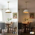 thumbnail image 3 of Modern Pendant Light, 18"Farmhouse Pendant Light Industrial Large Dome White and Gold Chandelier Ceiling Hanging Lighting for Dining Room Kitchen Island Bar Hallway Entryway, 3 of 12