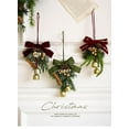thumbnail image 2 of D Christmas Bow With Small Bell Ornament Hanging Decoration For Tree Gift Package Party Festival Home Decor, 2 of 2