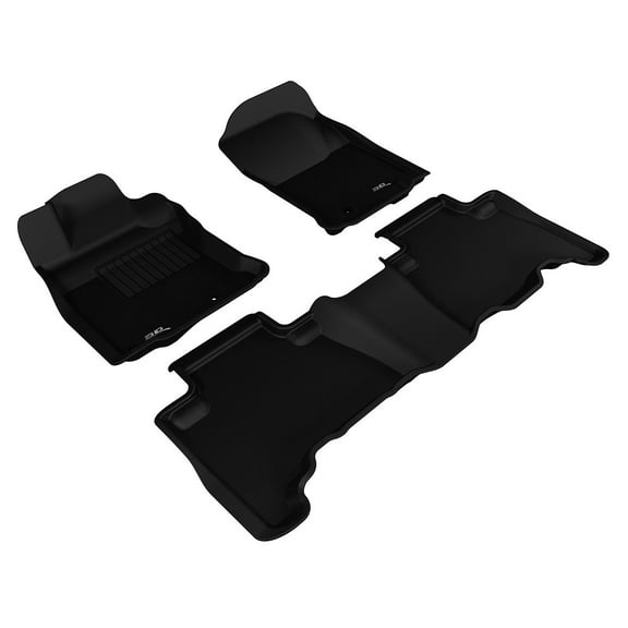 3D MAXpider 2013-2022 Fits Toyota 4Runner Kagu Carbon Fiber Embossed Pattern 1st Row 2nd Row Black Floor Mat L1TY26901509